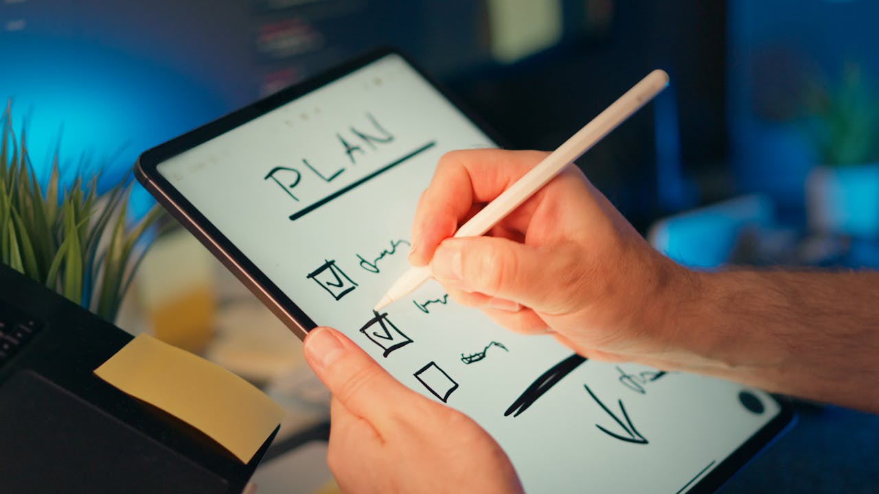 Digital Checklist Planning Productivity Goals graphic tablet